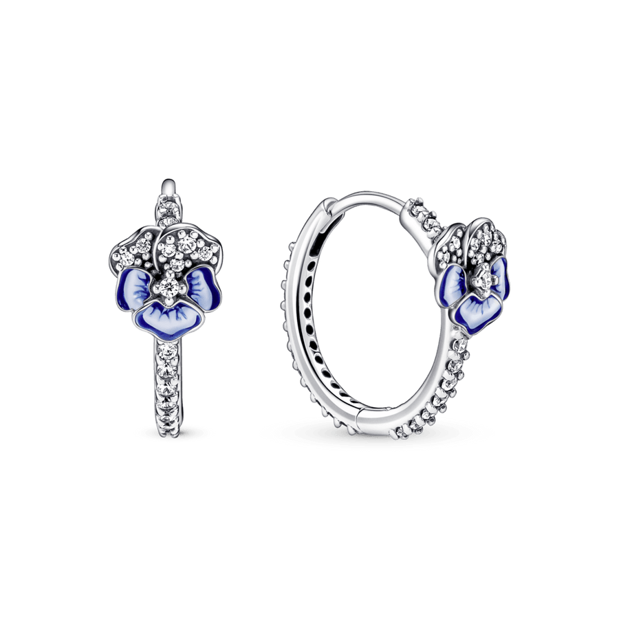 Lankelio formos auskarai – Mėlyna gėlė našlaitė - Pandora LT