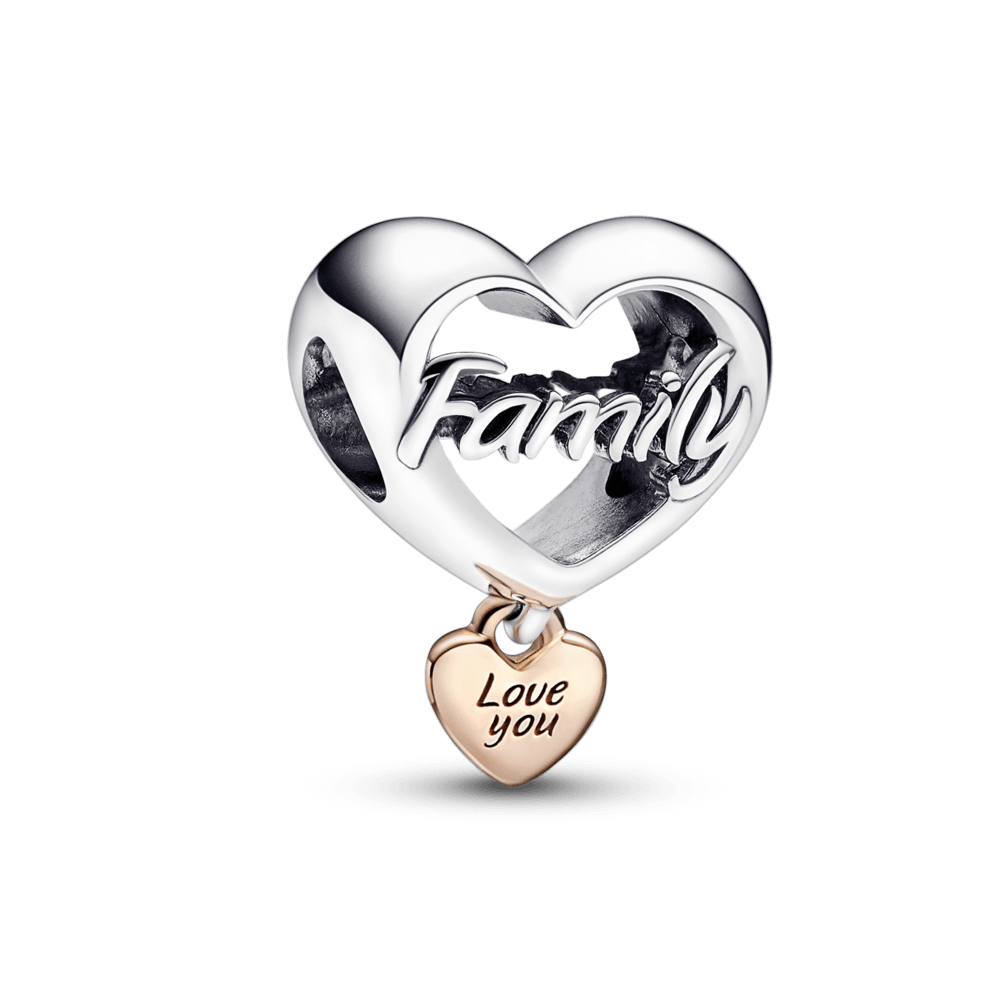 Love You Family Heart Charm - Pandora Lietuva