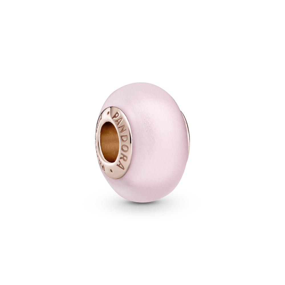 Matinis rožinis Murano stiklo karoliukas - Pandora LT