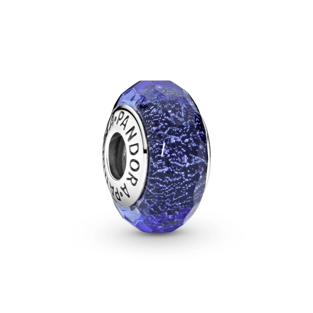 Mėlynas briaunuotas murano karoliukas - Pandora LT