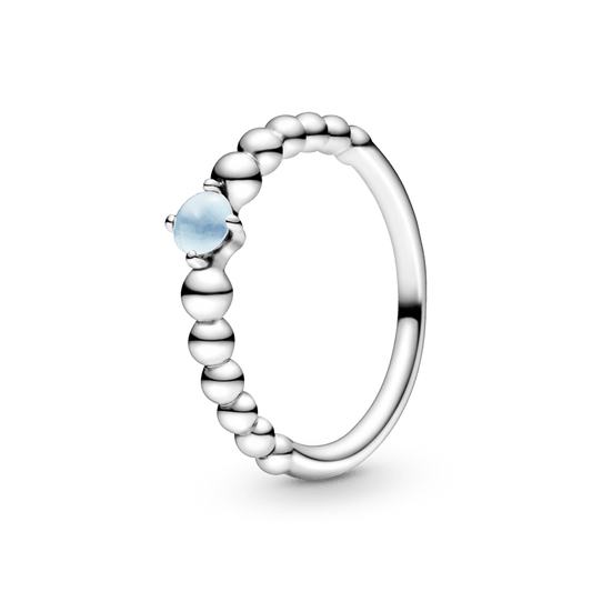 Mėlyno dangaus spalvos žiedas su karoliukais - Pandora Lietuva