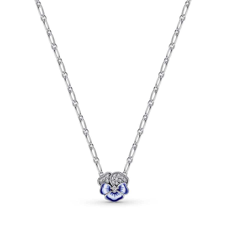 Mėlynos našlaitės gėlės kaklo vėrinys - Pandora Lietuva