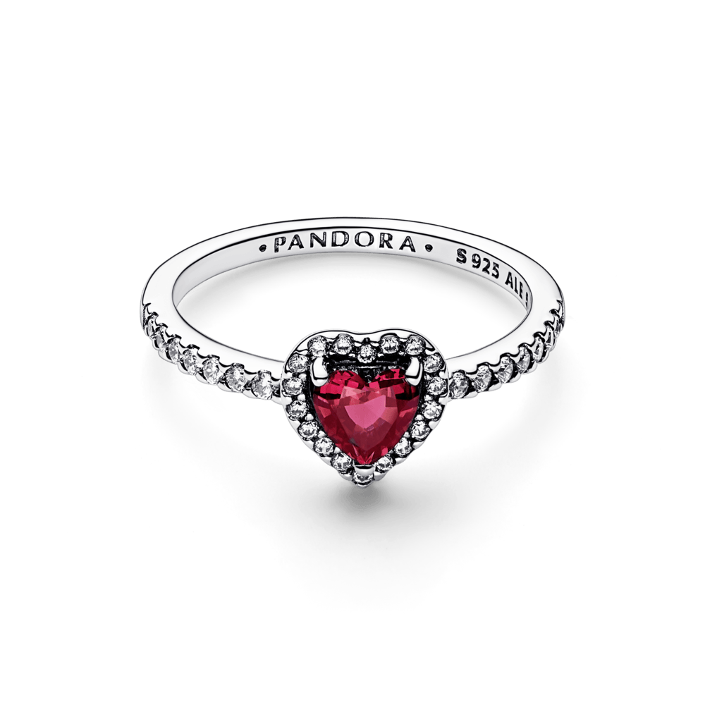 Padidintas raudonos širdies žiedas - Pandora LT
