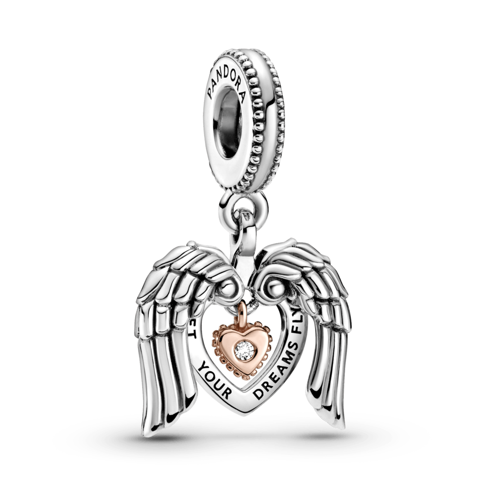 Pandora Klubo 2021 angelų sparnų karoliukas su širdele - Pandora LT