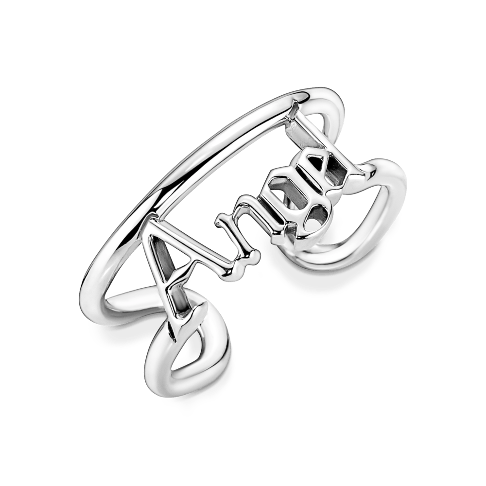 Pandora ME atviras žiedas su žodžiu "Angelas" - Pandora LT