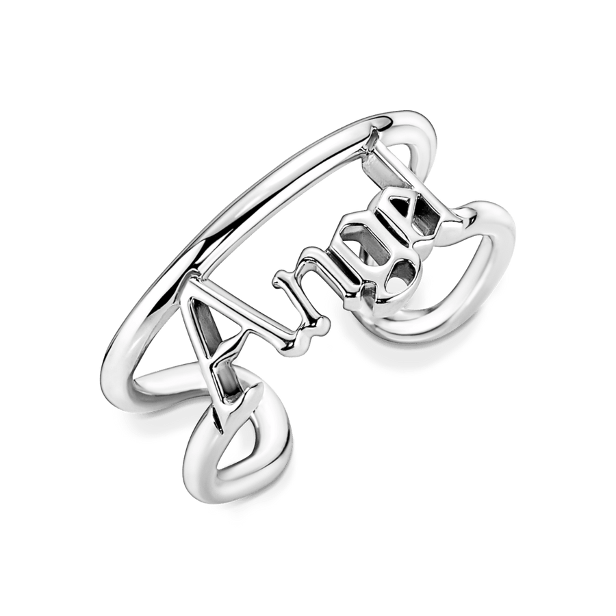 Pandora ME atviras žiedas su žodžiu "Angelas" - Pandora LT