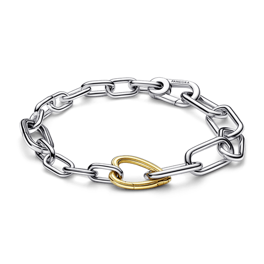 Pandora ME dviejų atspalvių širdies grandžių grandinėlės apyrankė - Pandora LT