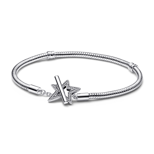 Pandora Moments Asymmetric Star T-bar Snake Chain Bracelet apyrankė su gyvatės pynimo grandinėle - Pandora LT