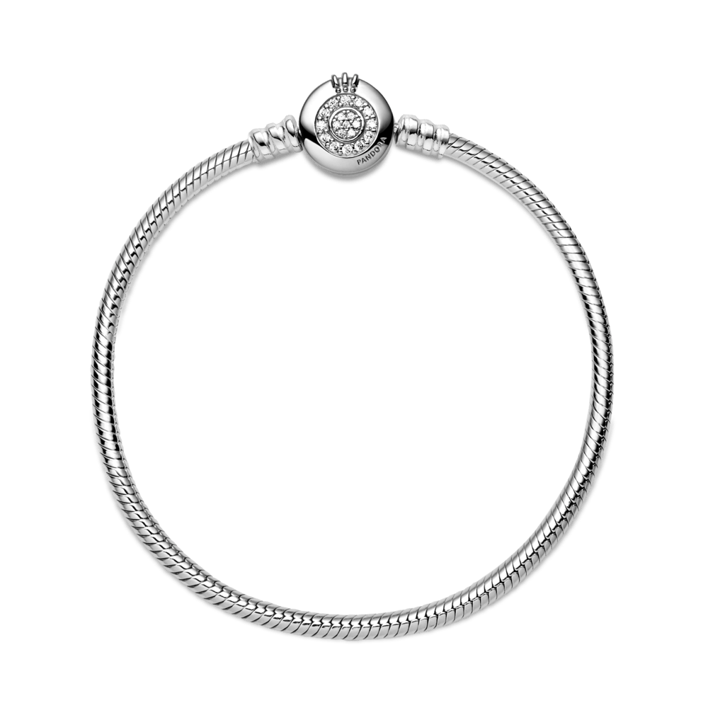 Pandora Moments Sparkling Crown O Snake Chain Bracelet - Pandora Lietuva