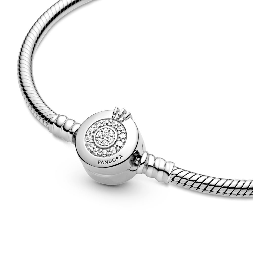 Pandora Moments Sparkling Crown O Snake Chain Bracelet - Pandora Lietuva