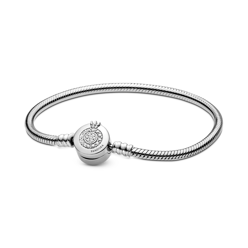 Pandora Moments Sparkling Crown O Snake Chain Bracelet - Pandora Lietuva
