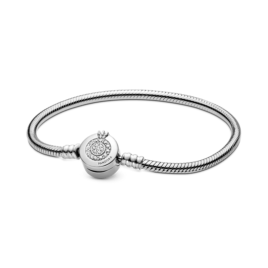 Pandora Moments Sparkling Crown O Snake Chain Bracelet - Pandora Lietuva