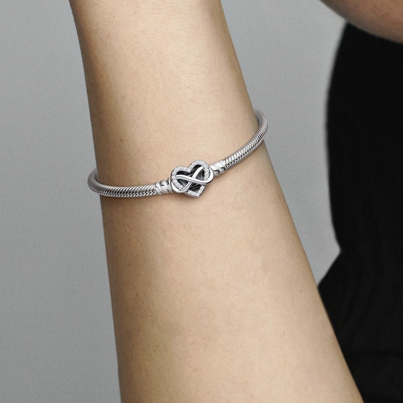 Pandora Moments Sparkling Infinity Heart Clasp Snake Chain Bracelet apyrankė - Pandora Lietuva