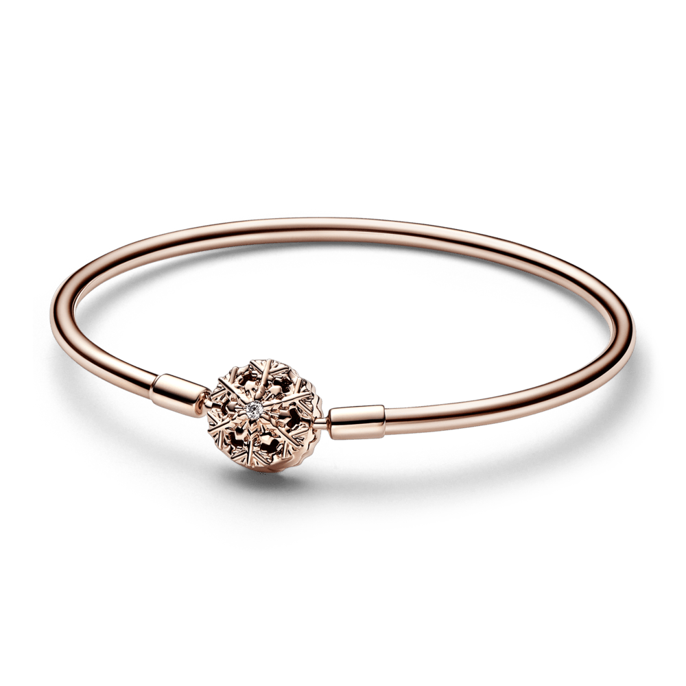 Pandora Moments Sparkling Snowflake Clasp Bangle - Pandora Lietuva