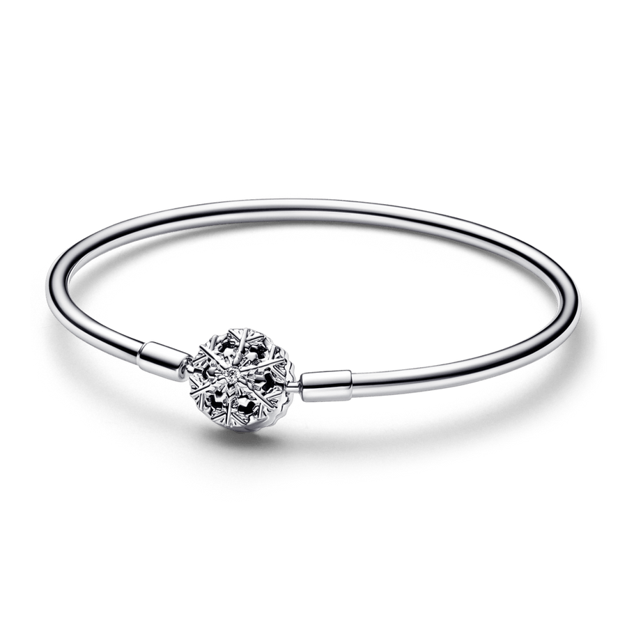 Pandora Moments Sparkling Snowflake Clasp Bangle - Pandora Lietuva