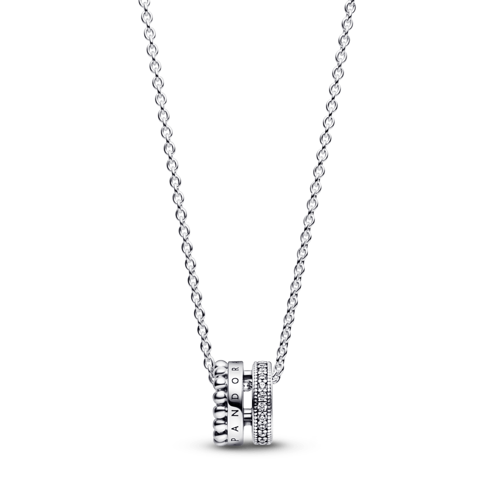 Pandora Signature Logo Pavé & Beads Pendant & Necklace vėrinys - Pandora LT
