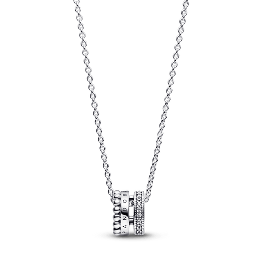 Pandora Signature Logo Pavé & Beads Pendant & Necklace vėrinys - Pandora LT