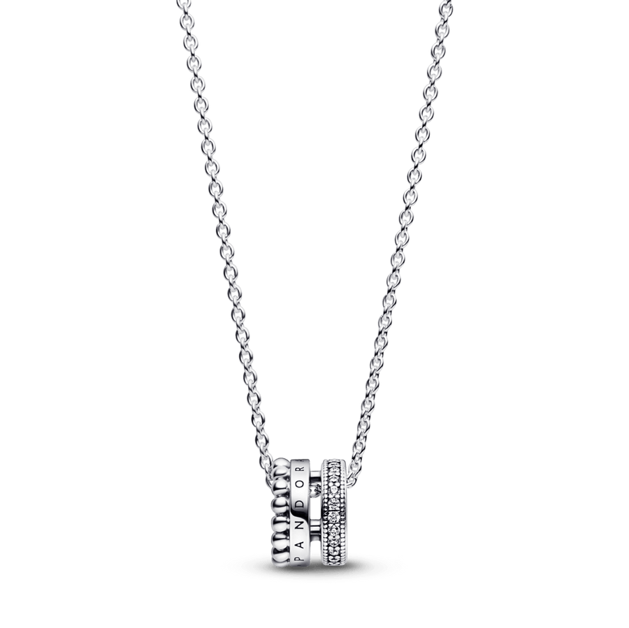 Pandora Signature Logo Pavé & Beads Pendant & Necklace vėrinys - Pandora LT