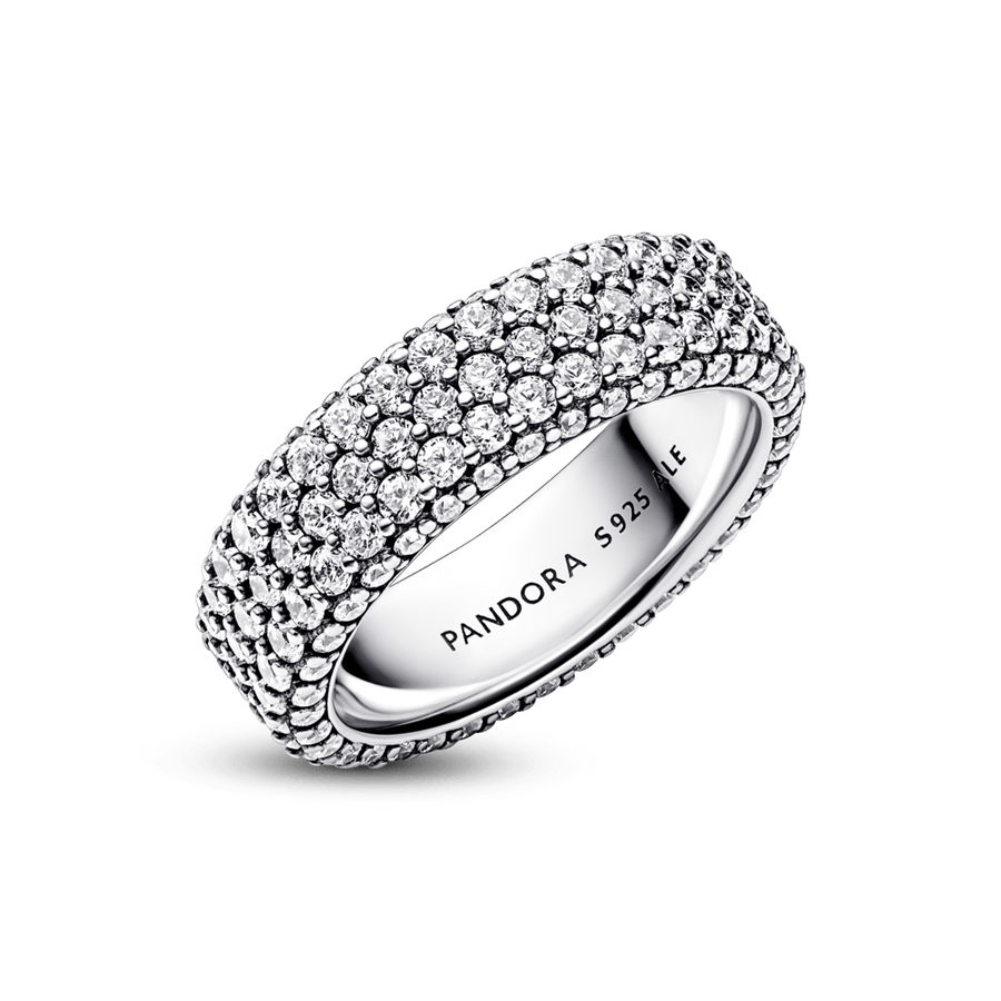 Pandora Timeless Pavé Triple-row žiedas su trimis eilutėmis - Pandora Lietuva