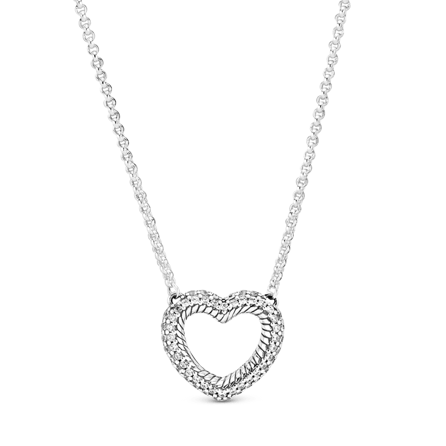 Pavé Gyvatės rašto atviros širdies kaklo papuošalas - Pandora Lietuva