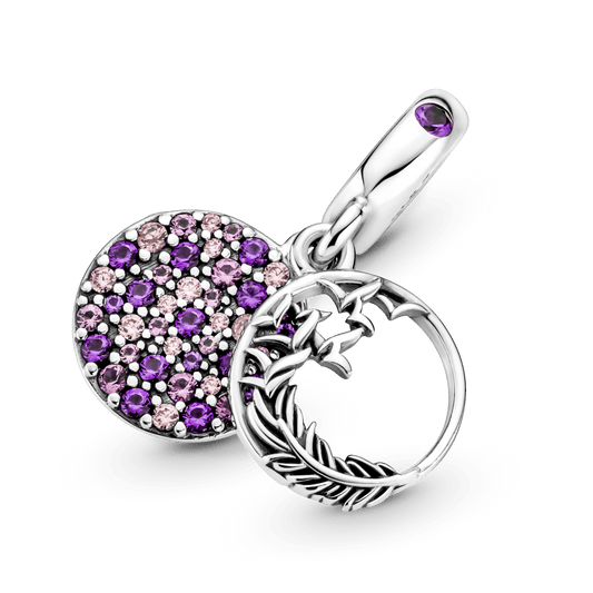 Pavé Plunksnos kabantis karoliukas - Pandora Lietuva