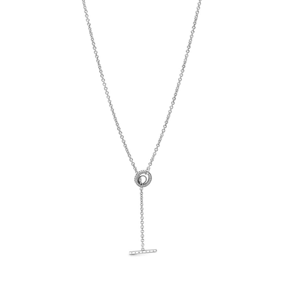 Pavé stiliaus vėrinys su logotipu ir „T“ formos užsegimu - Pandora LT