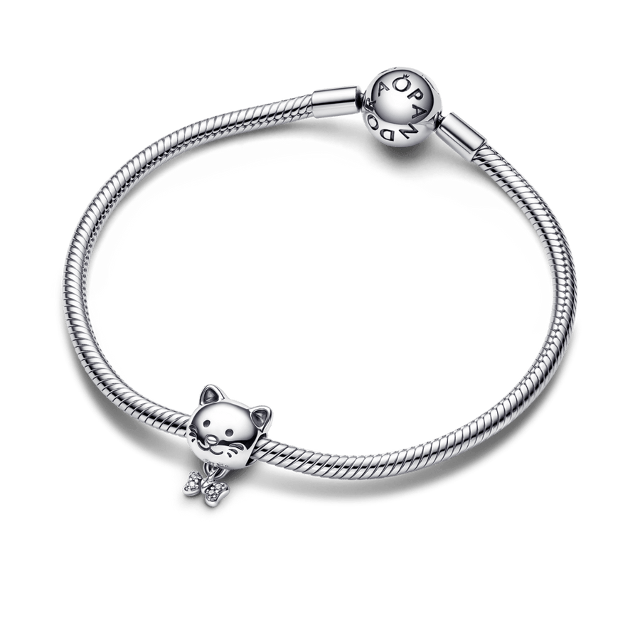 Pet Cat & Bow Charm pakabukas - Pandora Lietuva
