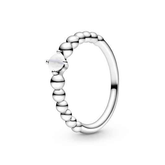 Pieno baltumo žiedas su karoliukais - Pandora LT