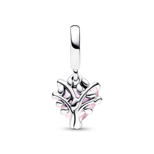 Pink Family Tree & Heart Dangle Charm - Pandora Lietuva