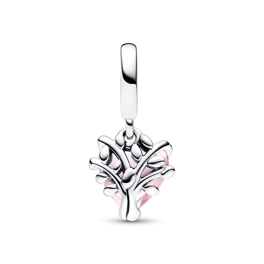 Pink Family Tree & Heart Dangle Charm - Pandora Lietuva