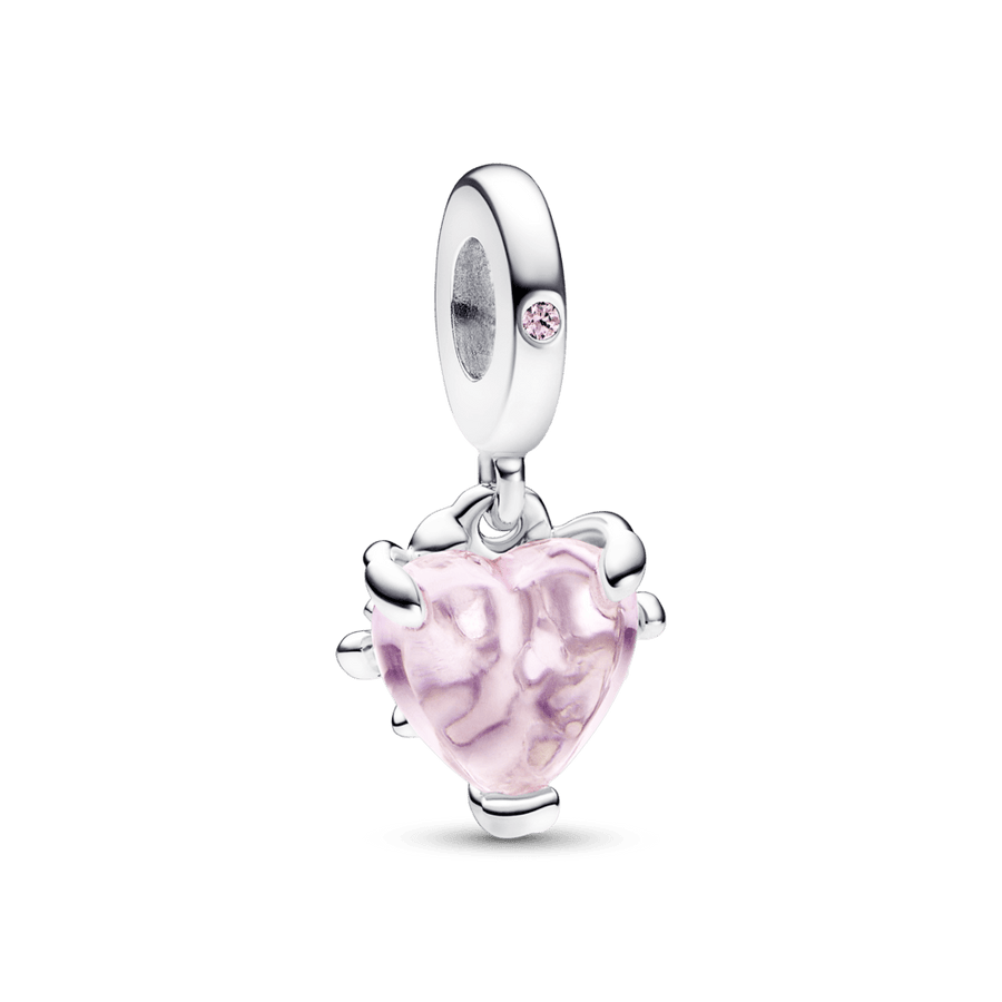 Pink Family Tree & Heart Dangle Charm - Pandora Lietuva
