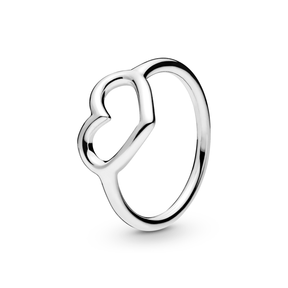 Poliruotas ažūrinis širdelės žiedas - Pandora LT