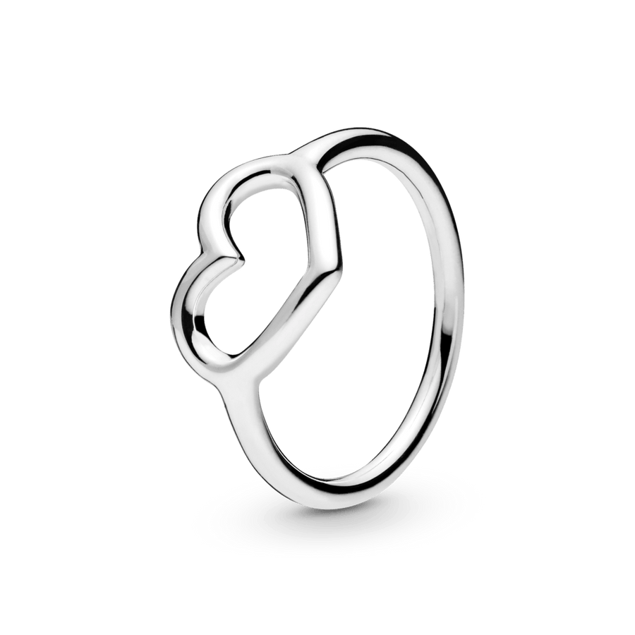 Poliruotas ažūrinis širdelės žiedas - Pandora LT