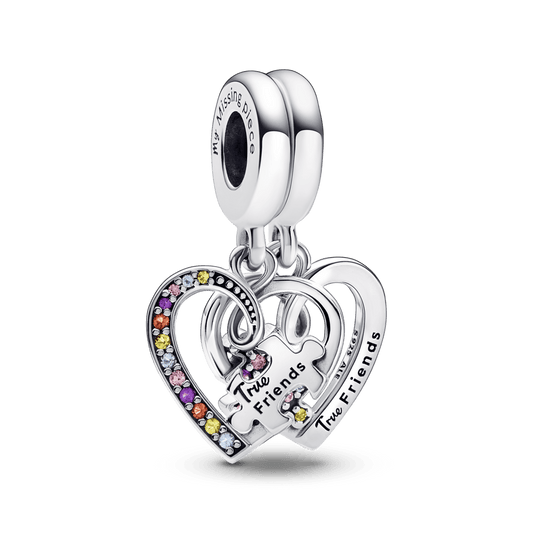 Puzzle Piece Hearts Splittable Friendship Dangle Charm - Pandora LT