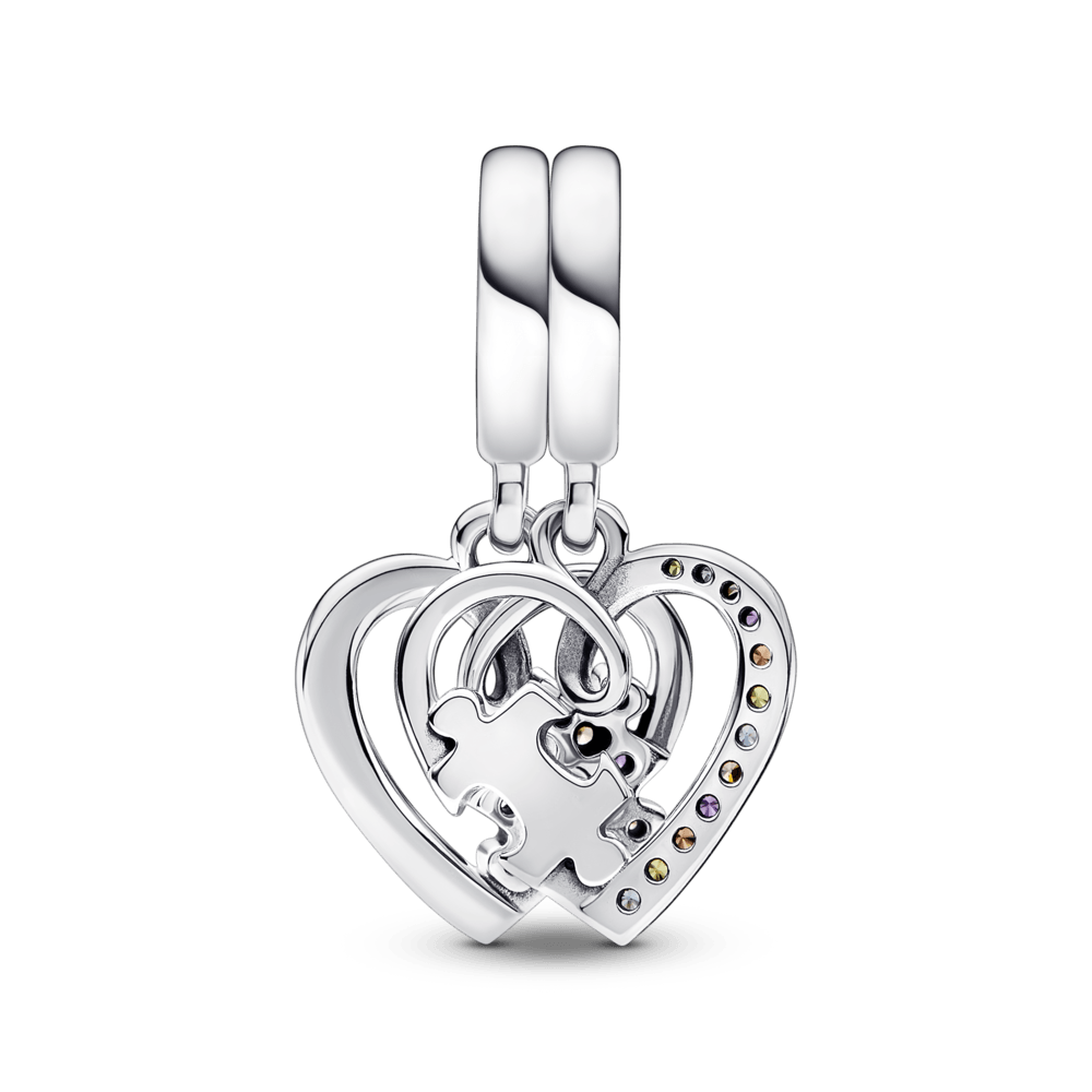 Puzzle Piece Hearts Splittable Friendship Dangle Charm - Pandora Lietuva