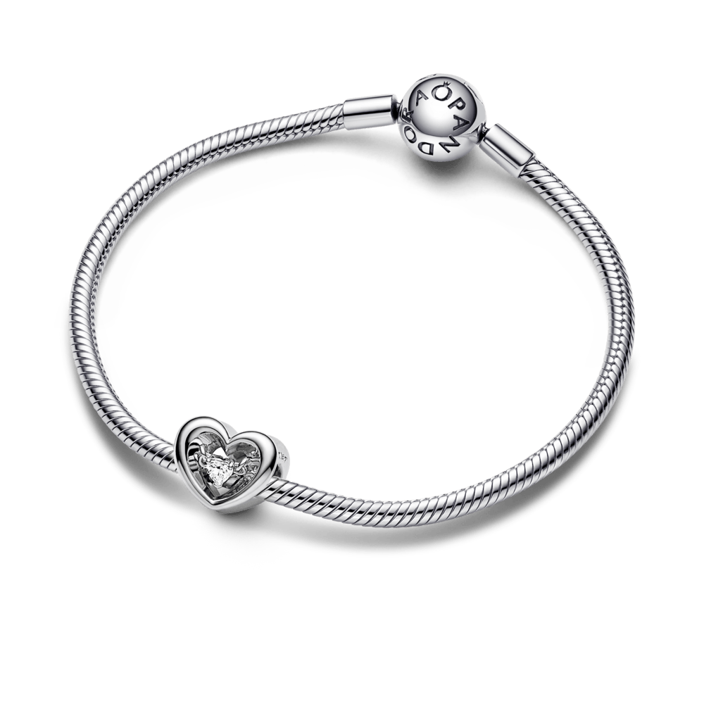 Radiant Heart & Floating Stone Charm amuletas - Pandora Lietuva