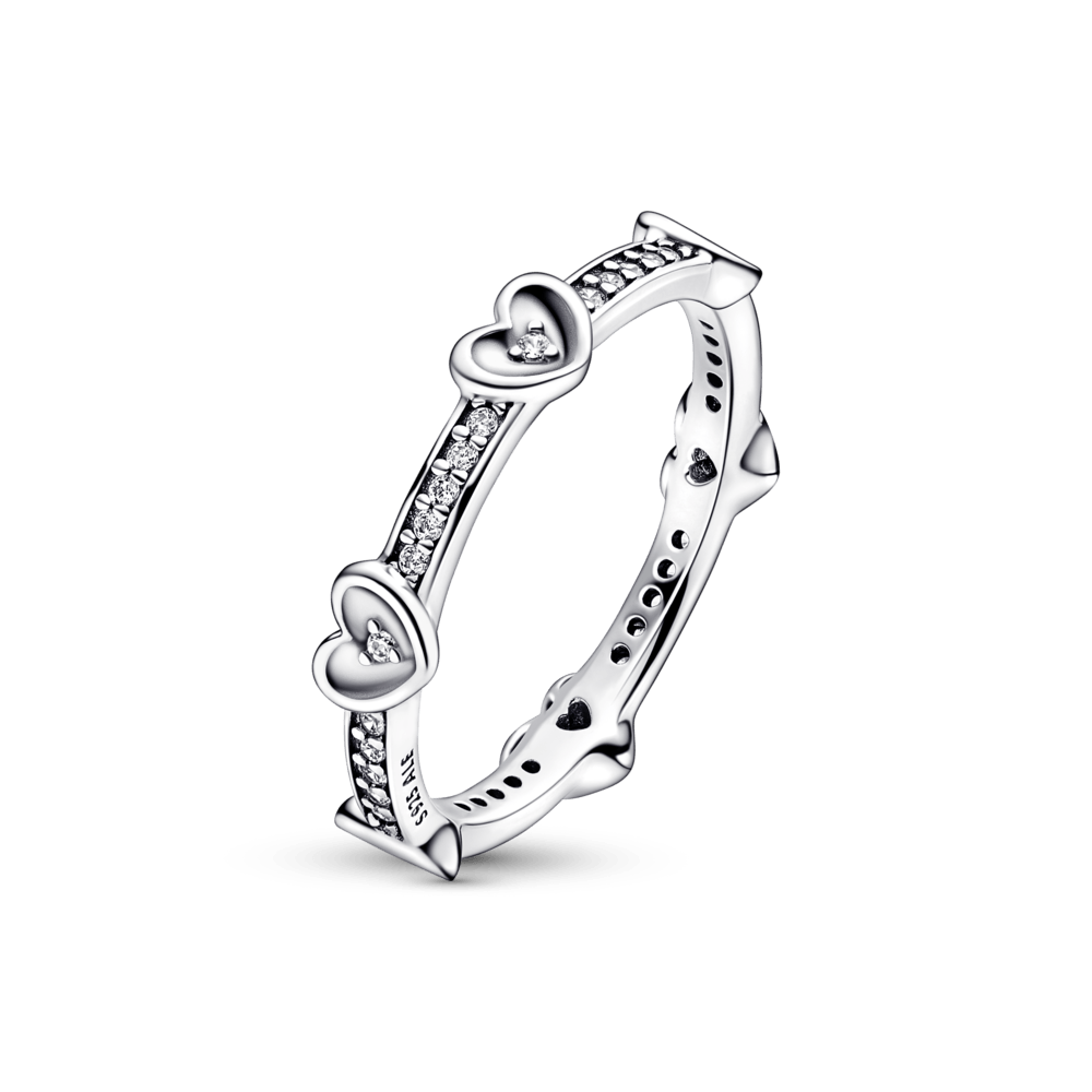 Radiant Sparkling Hearts Ring žiedas - Pandora LT