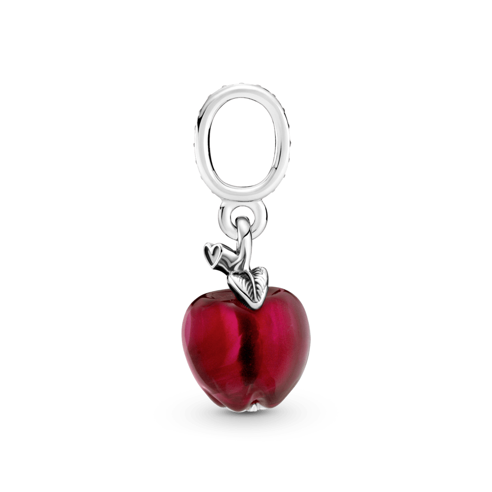 Raudono obuolio su murano stiklu kabantis karoliukas - Pandora LT