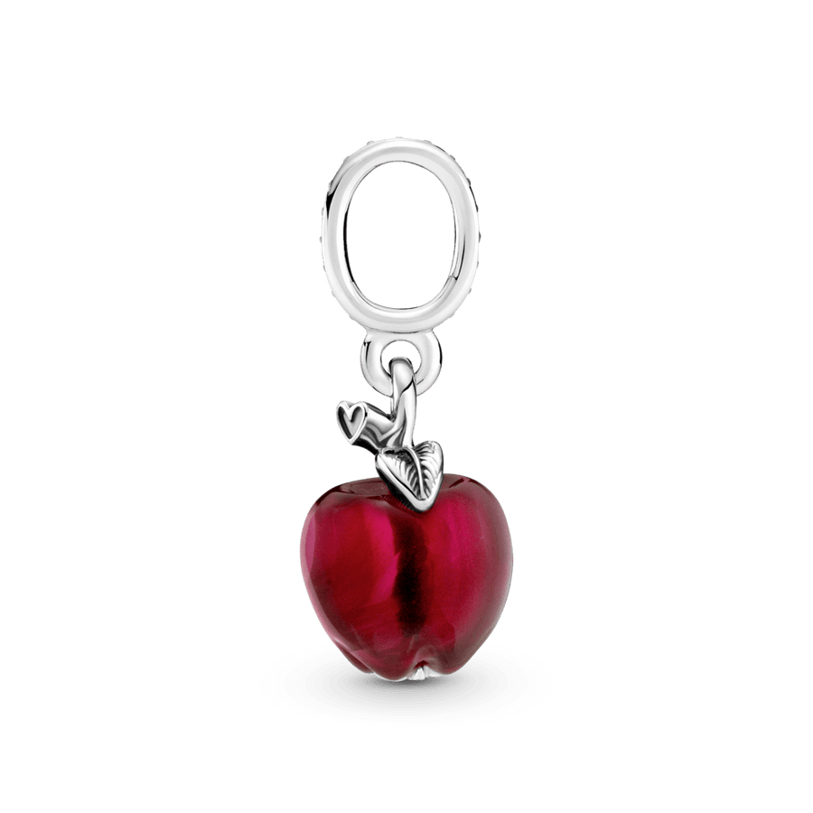 Raudono obuolio su murano stiklu kabantis karoliukas - Pandora LT