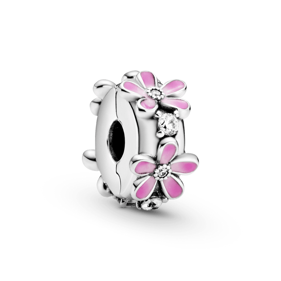 Rausvas gėlės ramunės spaustukas - Pandora LT