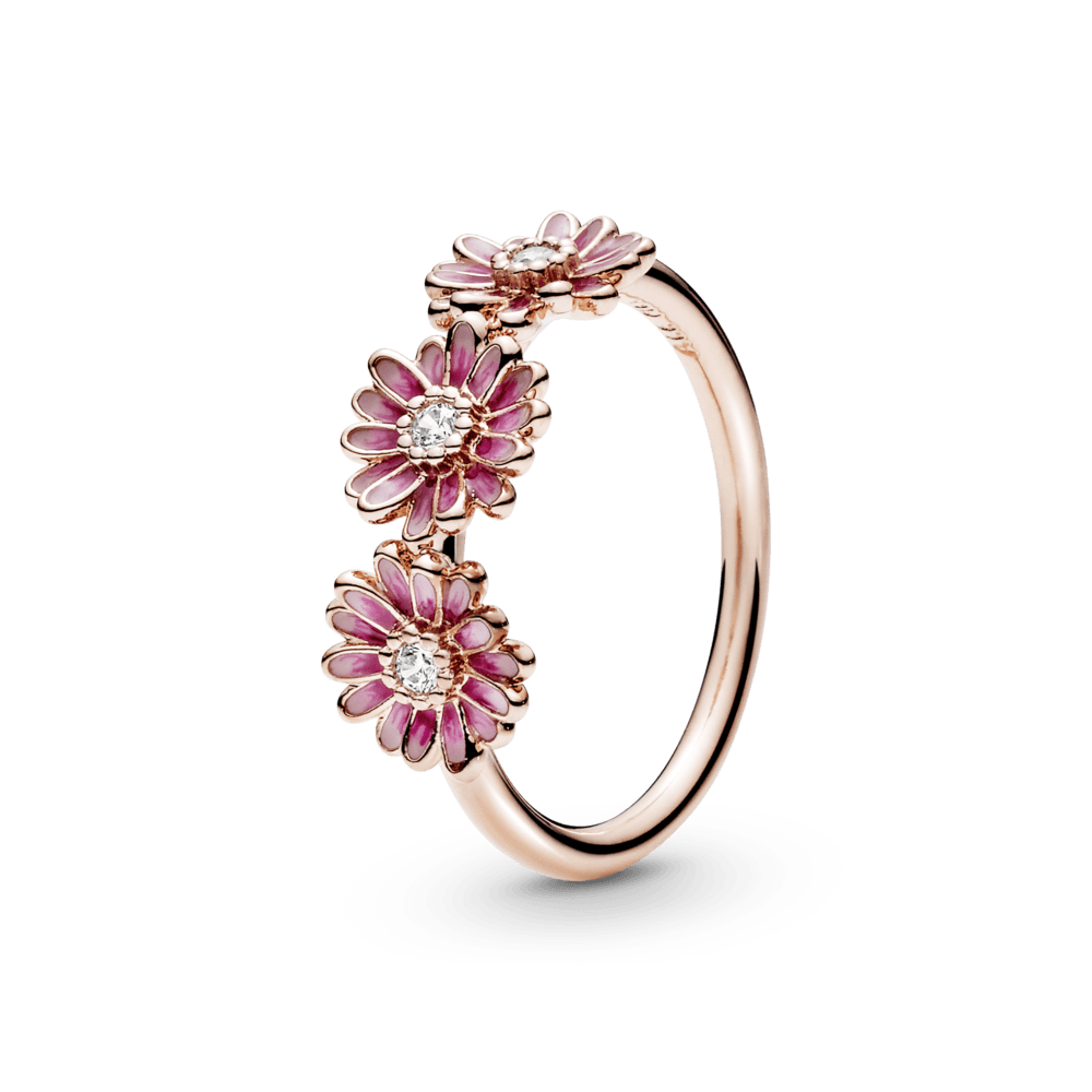 Rausvas gėlės ramunės žiedas - Pandora LT