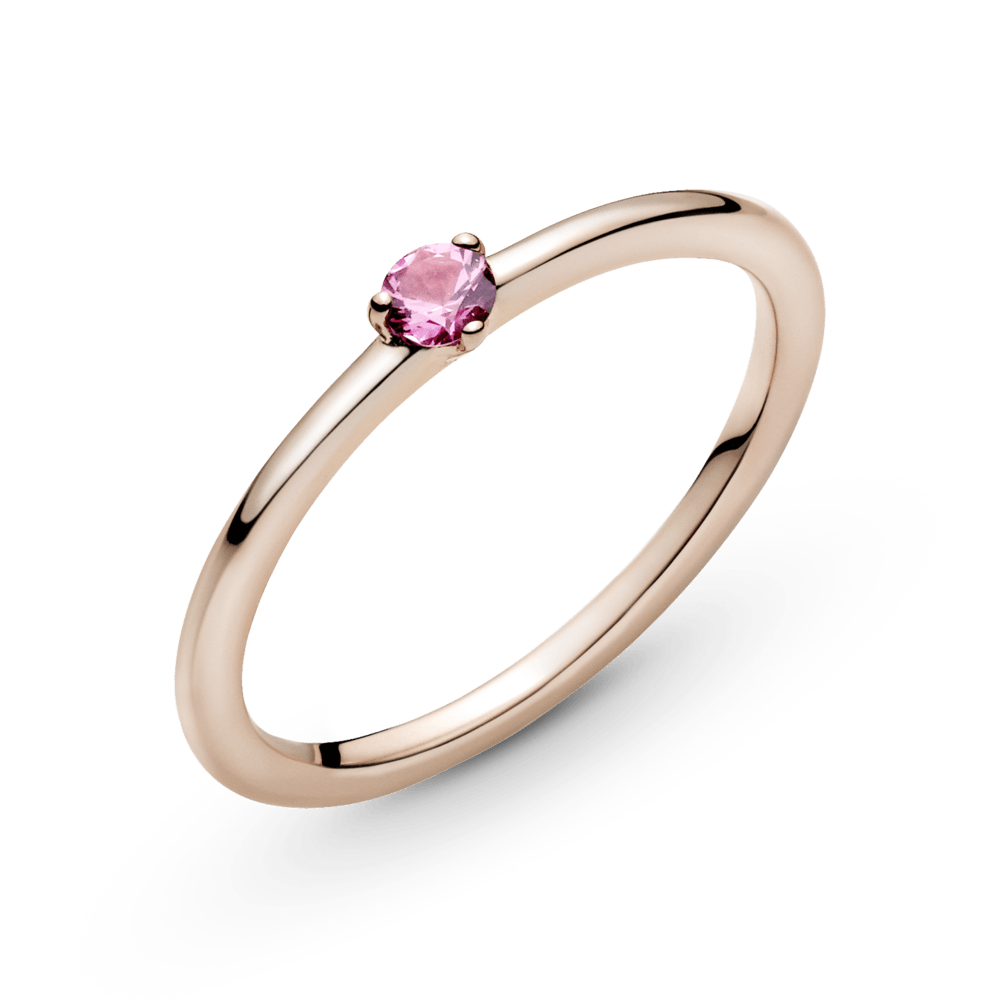 Rausvas soliterio žiedas - Pandora LT