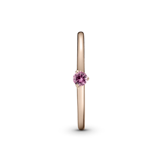 Rausvas soliterio žiedas - Pandora LT