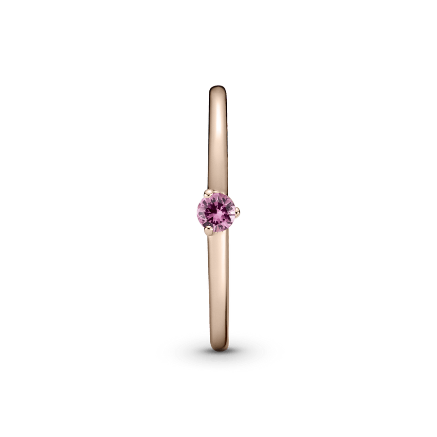 Rausvas soliterio žiedas - Pandora LT