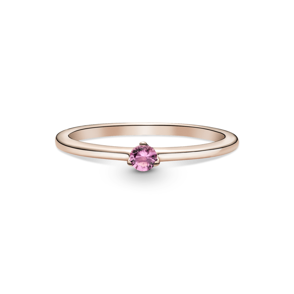 Rausvas soliterio žiedas - Pandora LT