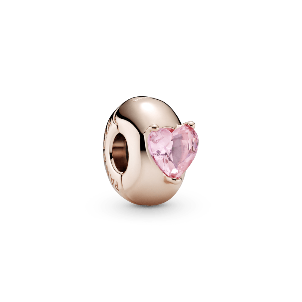 Rausvos širdies soliterio spaustukas - Pandora Lietuva