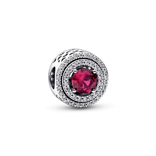 Red Sparkling Levelled Round Charm - Pandora LT