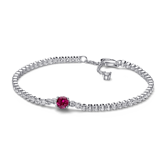 Red Sparkling Round Pavé Tennis apyrankė - Pandora LT