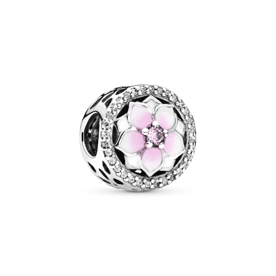 Rožinės Magnolijos žiedo karoliukas - Pandora Lietuva