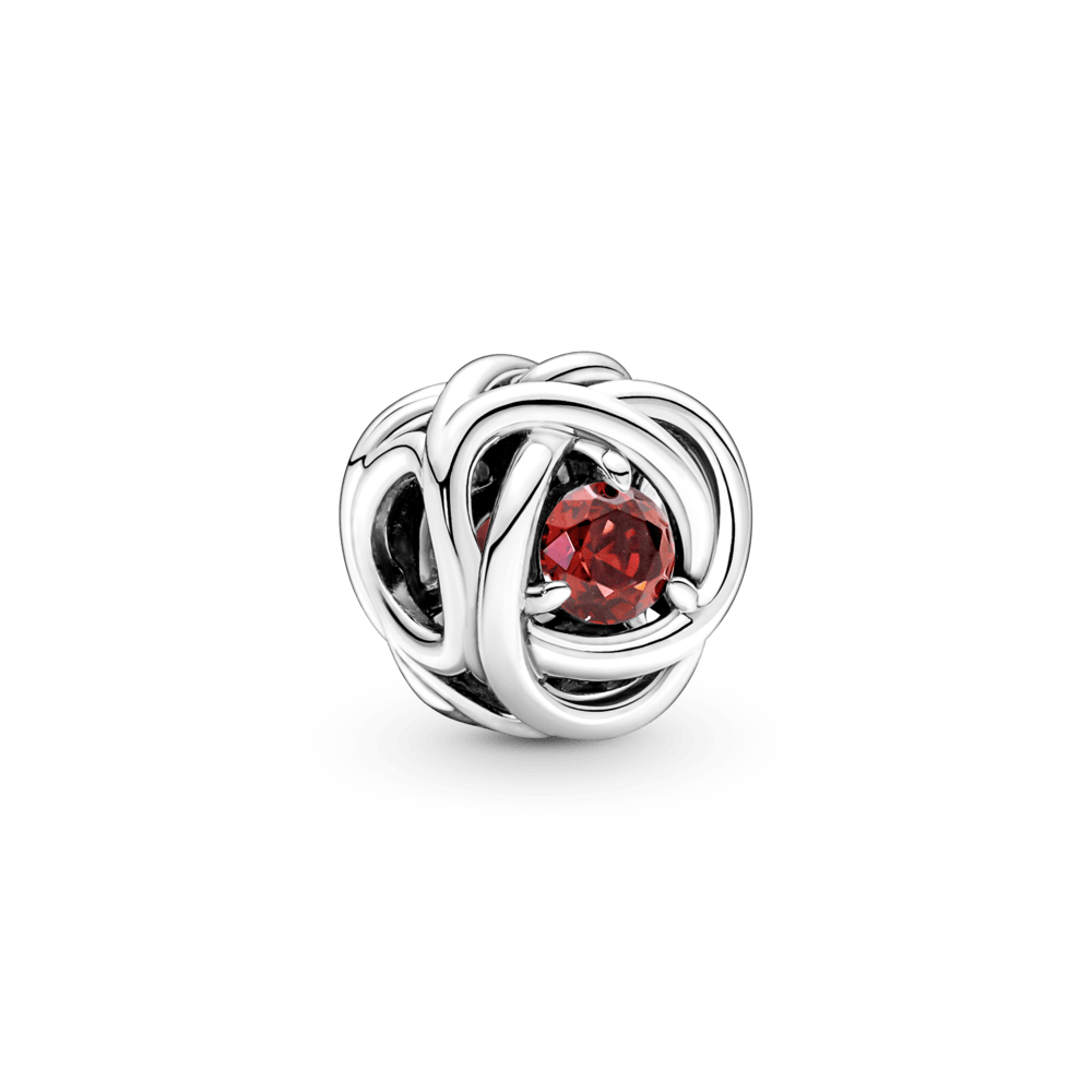 Ryškiai raudonas amžinybės kilpos karoliukas - Pandora LT